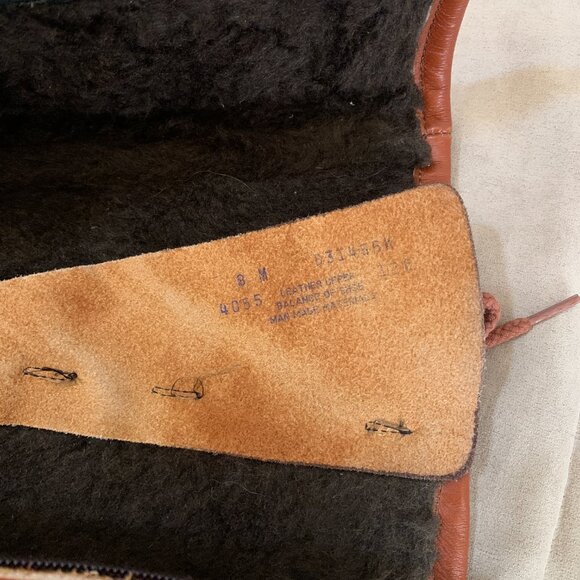 VINTAGE 1970s Brown Heeled Knee High Boots Women's Size 8 Fur Lined - Picture 9 of 9